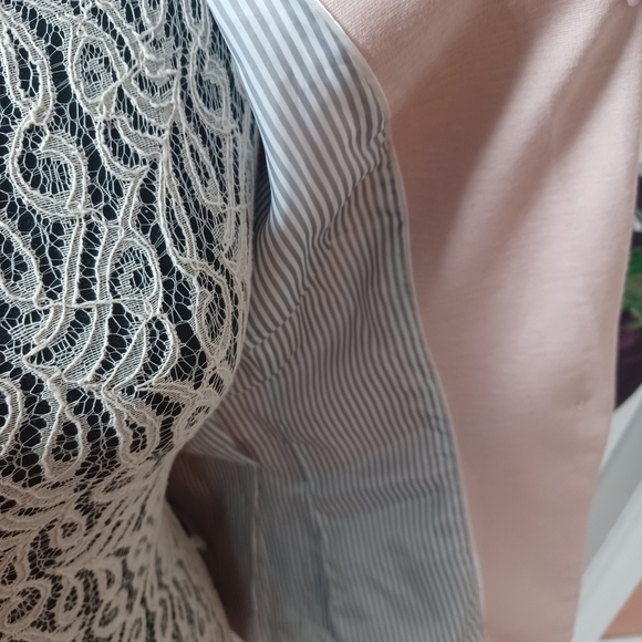 H&M Women's Blaze Light Pink Jacket Adjusted Business Elegant Chic Size US8 - Picture 8 of 12